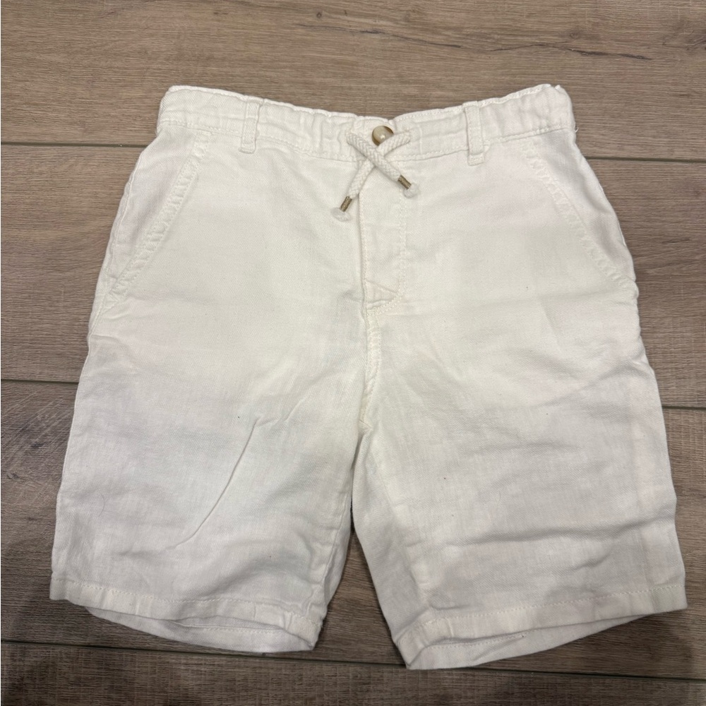 Gymboree White Drawstring Flat-Front Shorts